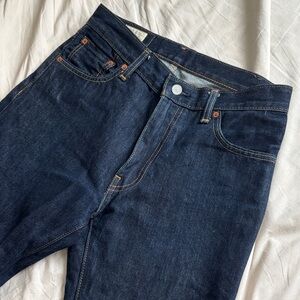 Classic Men's Dark Blue Denim Jeans